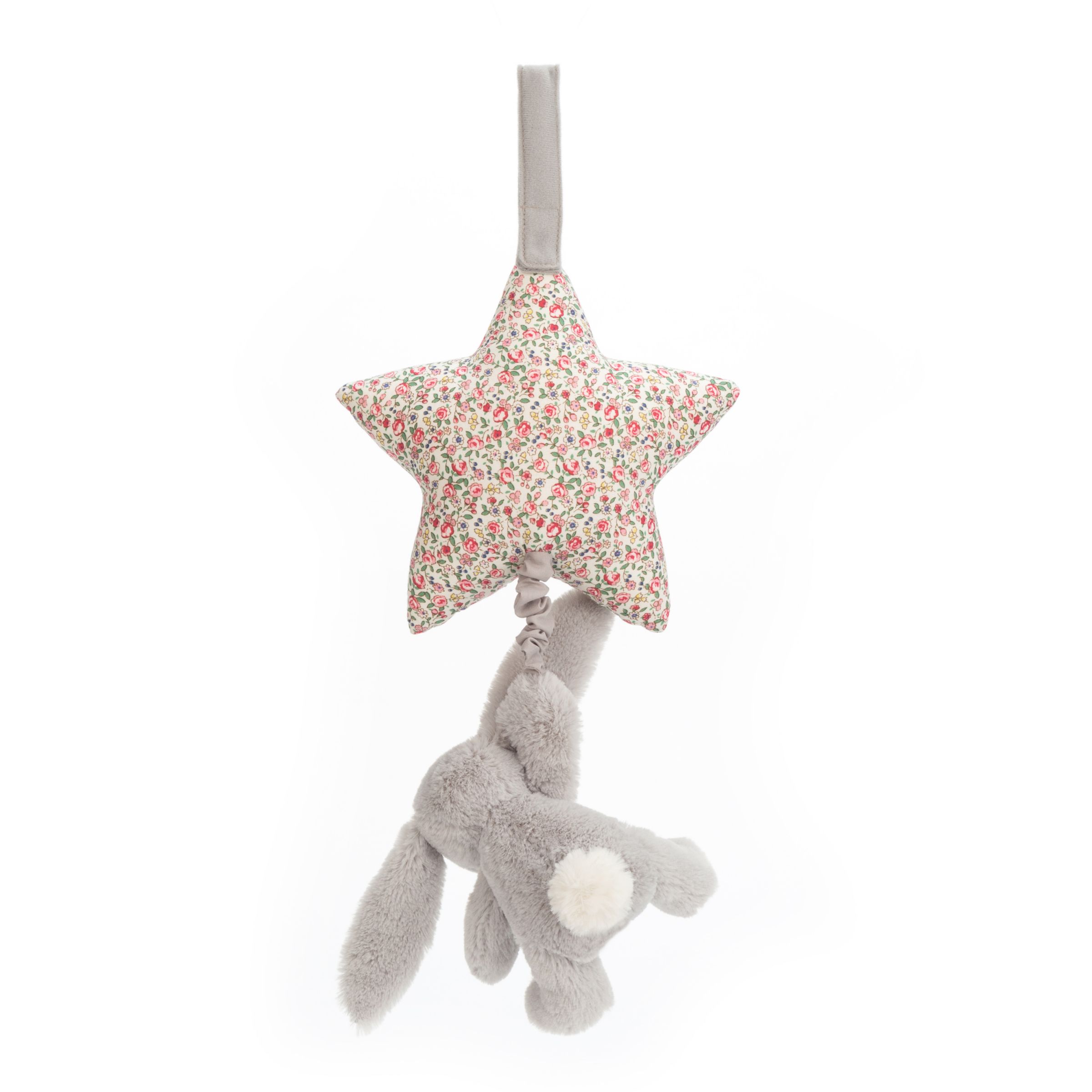 Jellycat Blossom Bunny Musical Pull Soft Toy, Silver