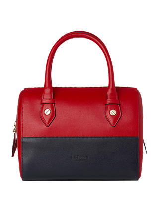 L.K.Bennett Melanie Leather Shoulder Bag, Red/Blue