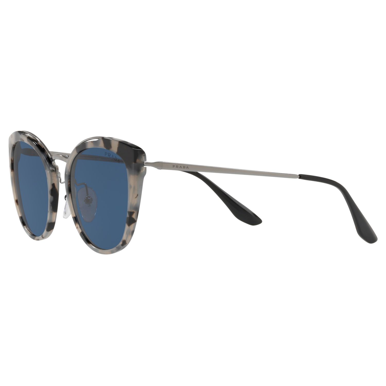 Prada PR 20US Women's Square Sunglasses, Grey Tortoise/Blue at John Lewis &  Partners