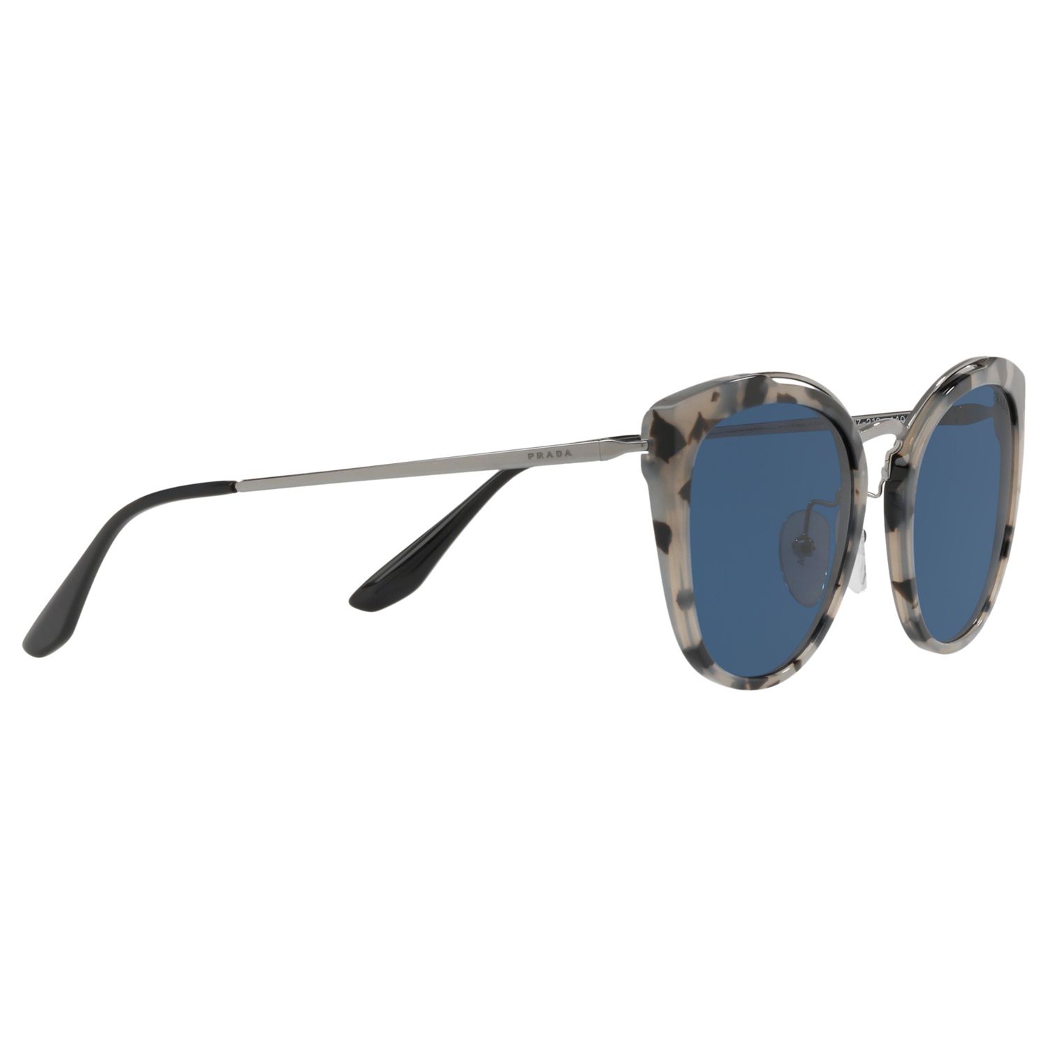 Prada PR 20US Women's Square Sunglasses, Grey Tortoise/Blue at John Lewis &  Partners