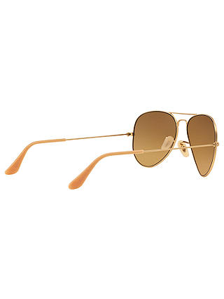 Ray-Ban RB3025 Polarised Original Aviator Sunglasses, Gold/Brown Gradient