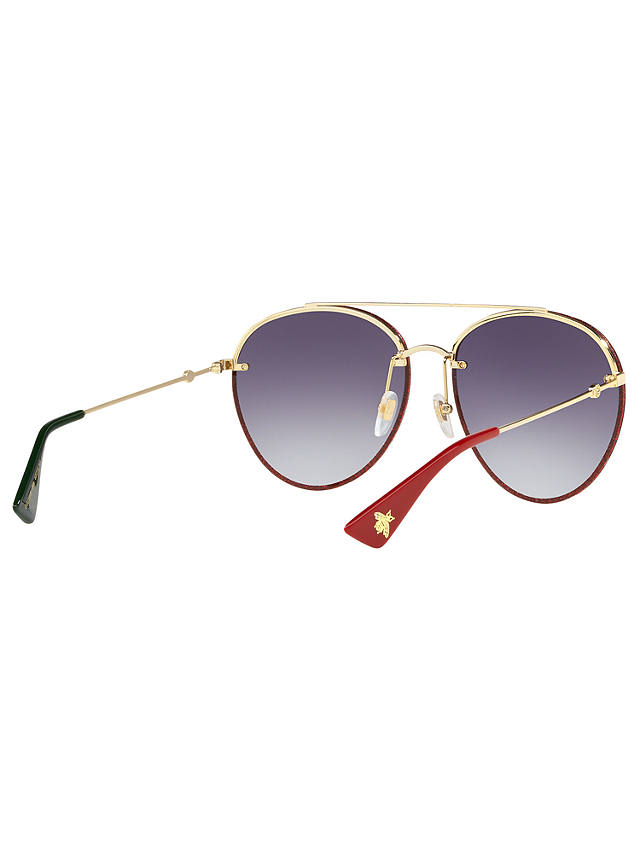 Gucci GG0351S Women's Aviator Sunglasses, Gold/Purple Gradient