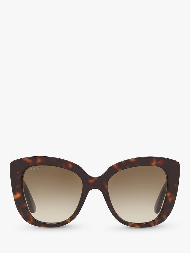 Gucci GG0327S Women's Cat's Eye Sunglasses, Tortoise/Brown Gradient