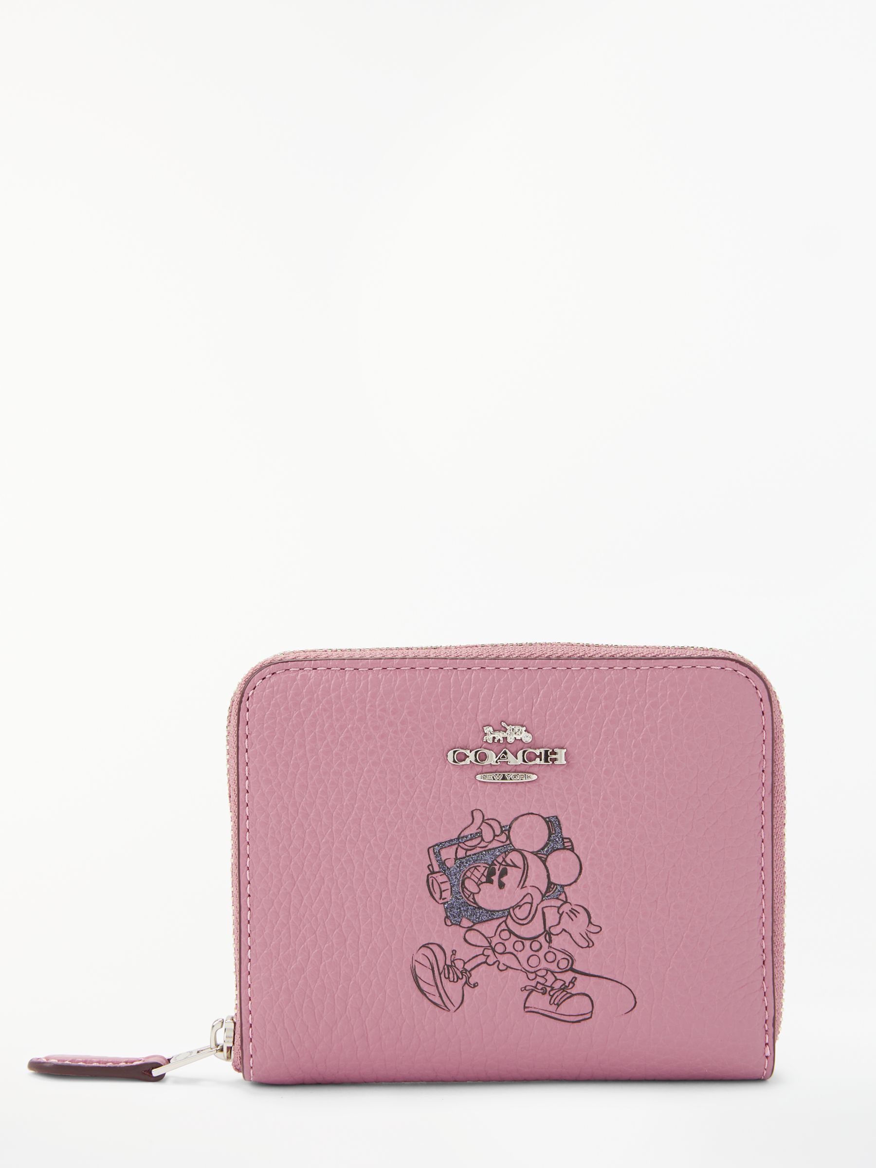 Disney X Coach Small Zip Around Wallet With Holiday Print