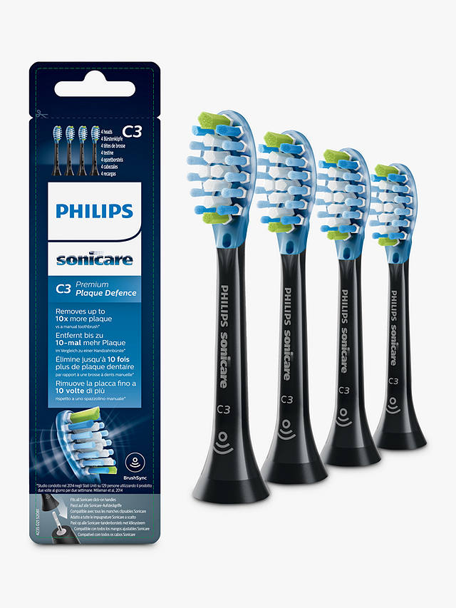 Philips Sonicare HX9044/33 Premium Plaque Defence Replacement Brush Heads, Pack of 4, Black 1
