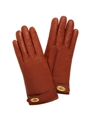 Mulberry Darley Leather Gloves, Cognac