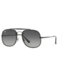Ray-Ban RB3583N Unisex Blaze General Square Sunglasses, Black/Grey Gradient