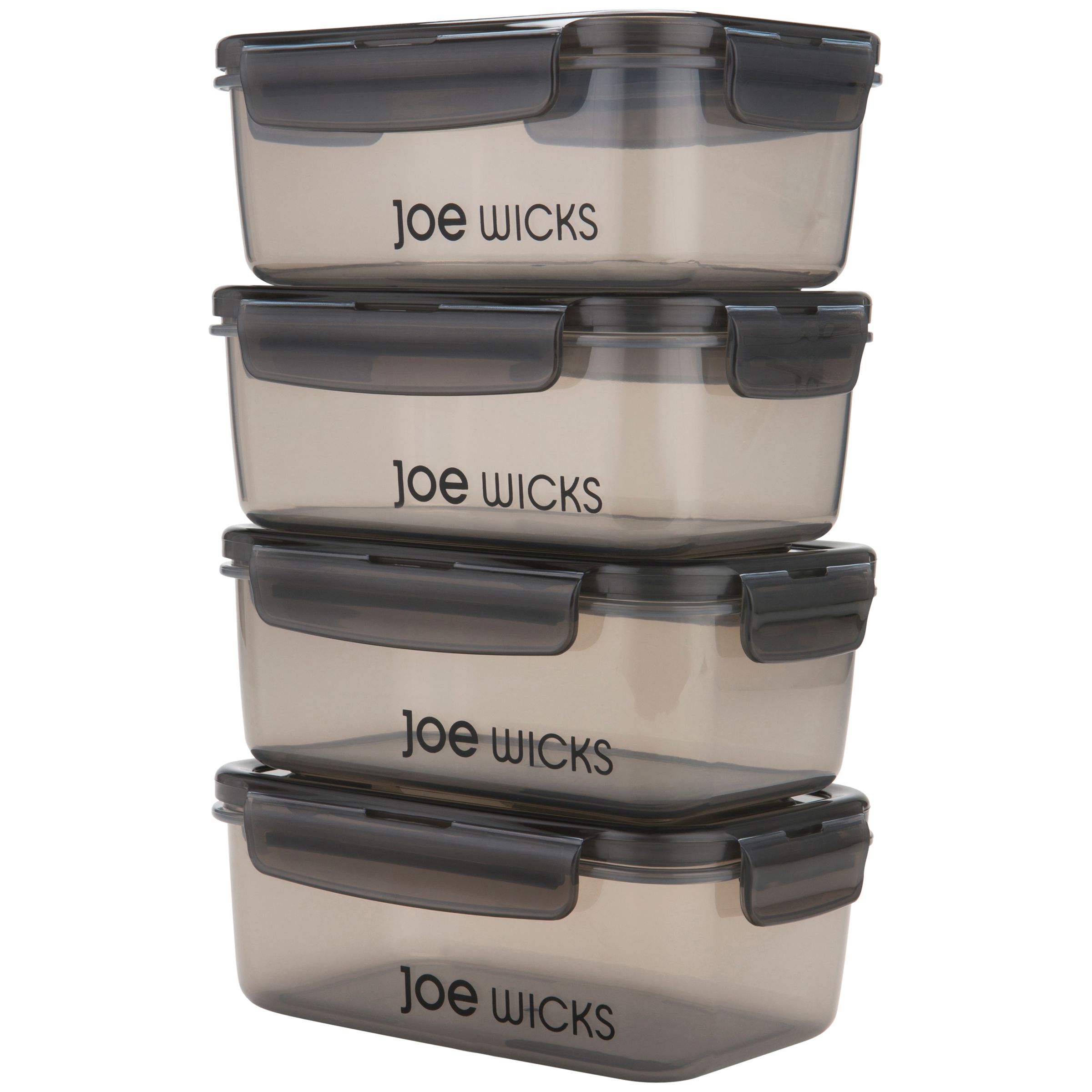 Joe Wicks Lunch Box Containers, Set of 4, 920ml, Grey
