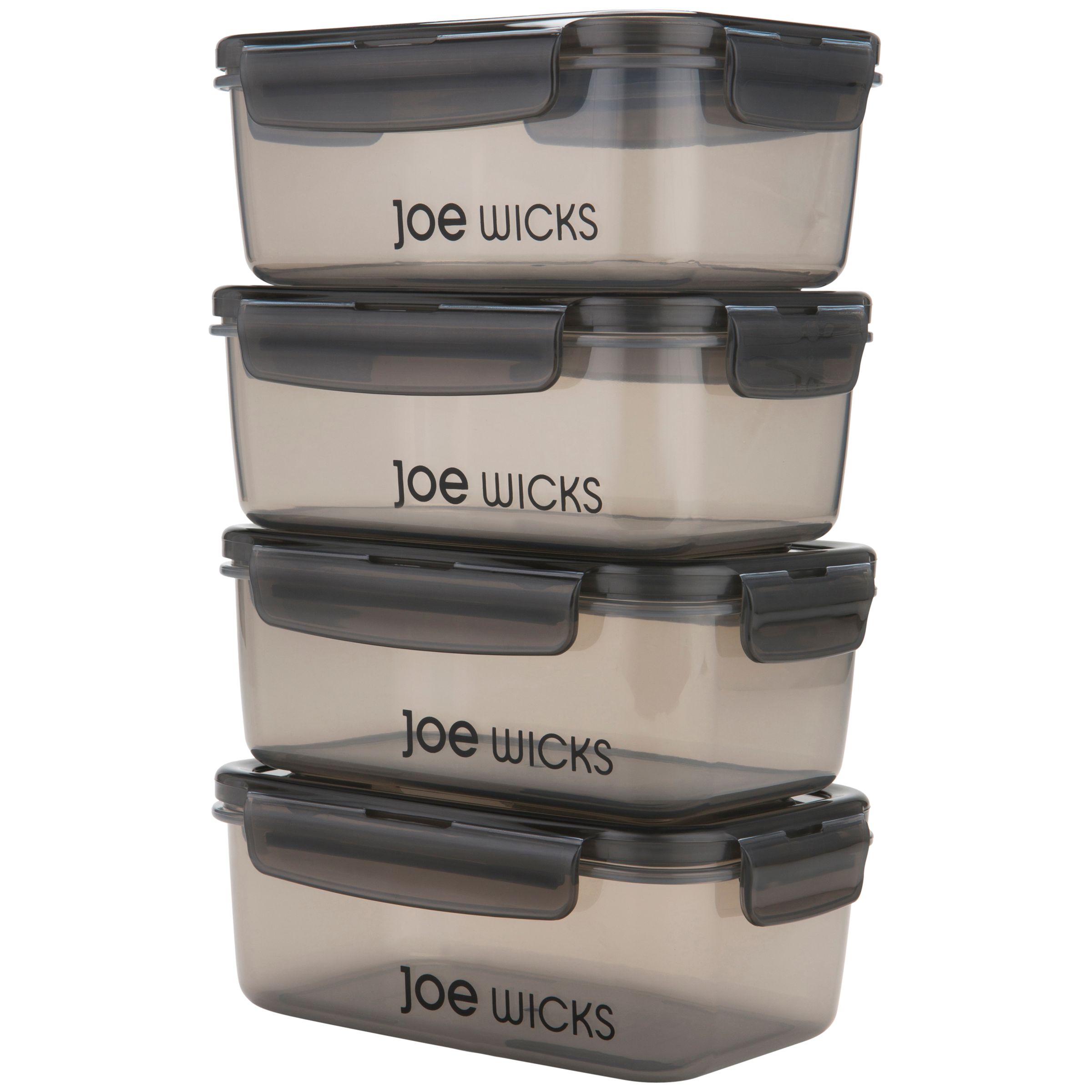 Joe Wicks Lunch Box Containers, Set of 4, 920ml, Grey at John Lewis