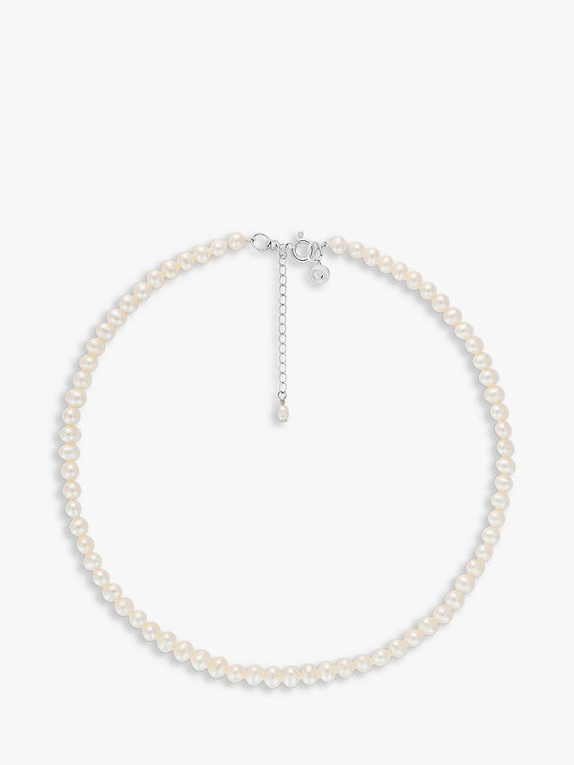 Claudia Bradby Sterling Silver Freshwater Pearl Collar Necklace, White