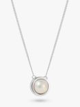 Claudia Bradby Sterling Silver Round Freshwater Pearl Pendant Necklace, Silver/White