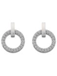 Hot Diamonds White Topaz and Diamond Circle Stud Earrings, Silver