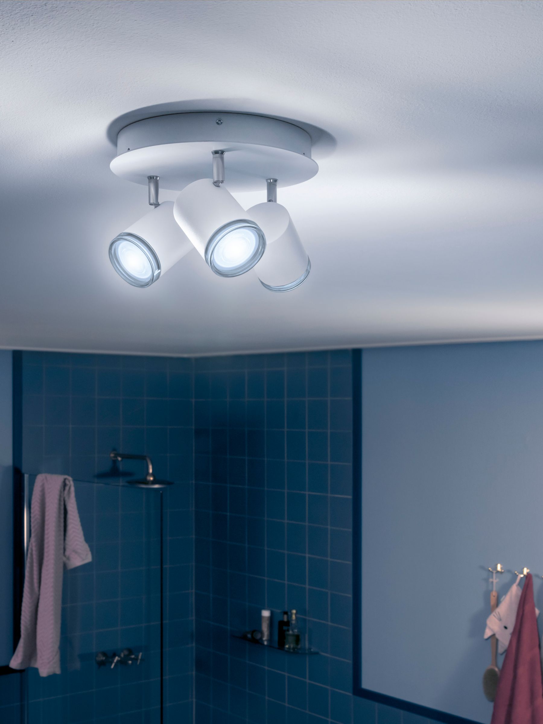 Philips Hue White Ambiance Adore Led Triple Bathroom Spotlight Ceiling Plate White