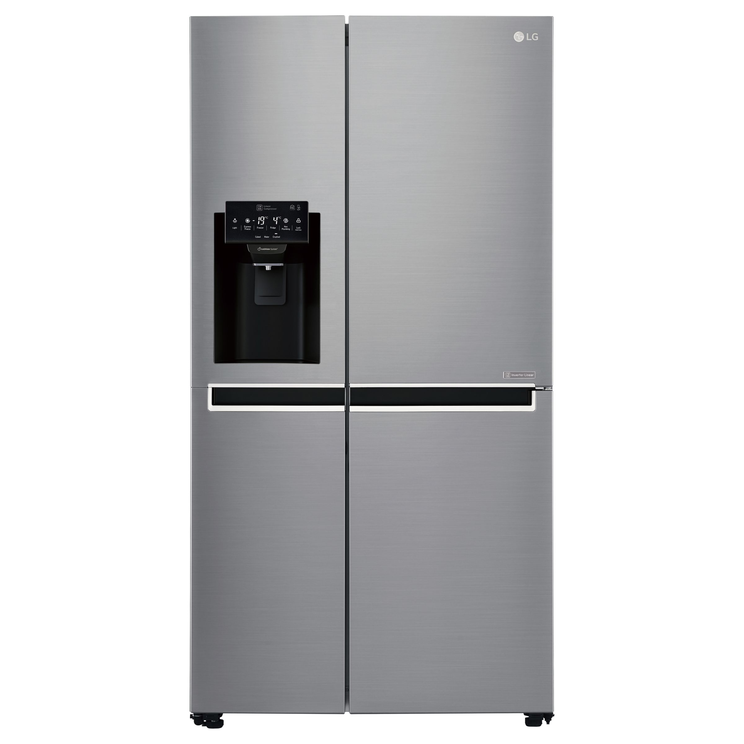 LG GSL761PZUV American Style Non-Plumbed Freestanding Fridge Freezer, A+ Energy Rating, 91cm Wide, Silver