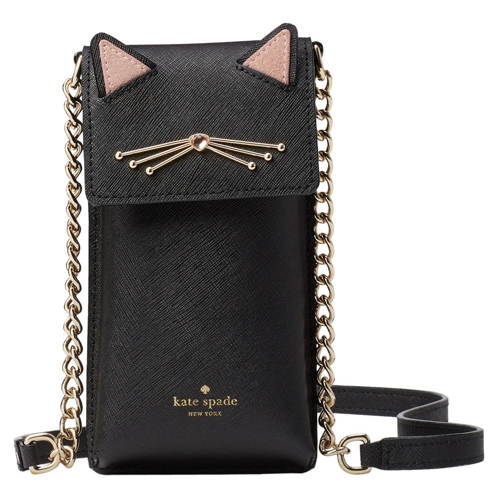 kate spade new york Cat's Meow North South Cross Body Smart Phone Case,  Black