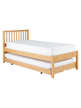 John Lewis & Partners Morgan Guest Bed Trundle with Two Open Spring Mattresses, Oak