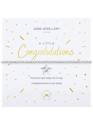 Joma Congratulations Star Charm Bracelet, Silver