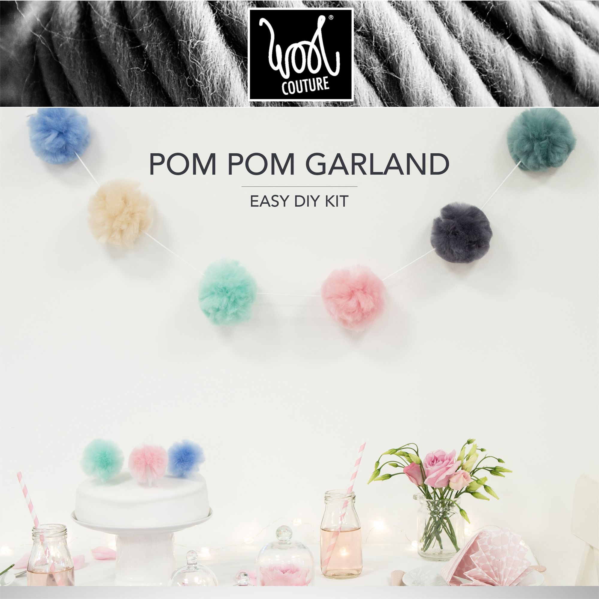 Wool Couture Pastels Pompom Garland Craft Kit review