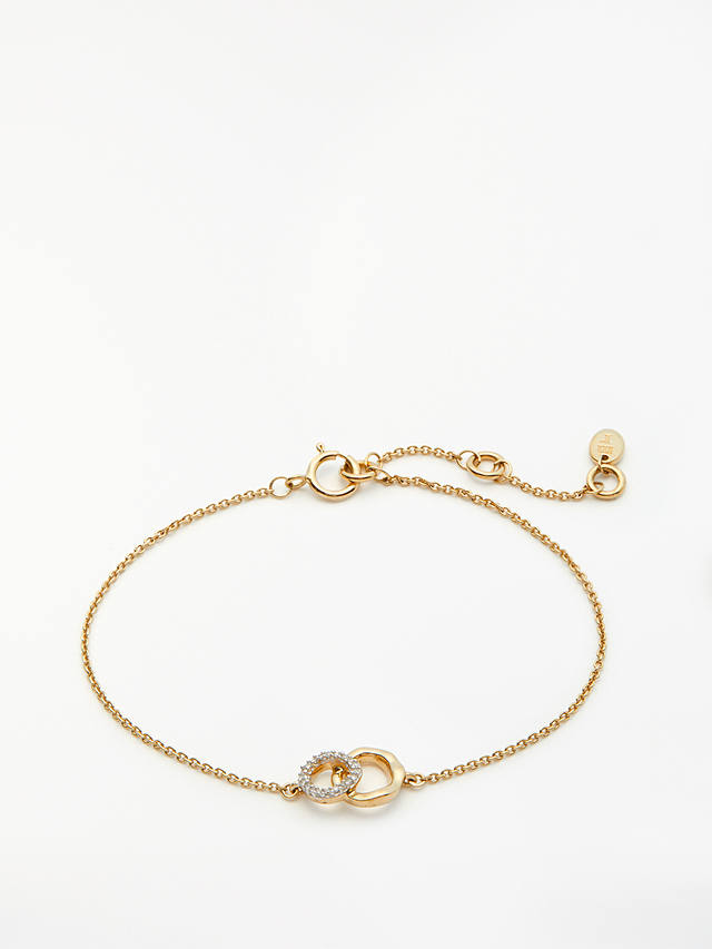 John Lewis Diamond Mini Link Chain Bracelet, Gold