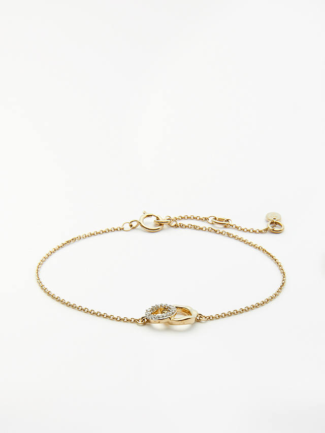 John Lewis Diamond Mini Link Chain Bracelet, Gold
