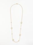 John Lewis Diamond Mini Circle Long Long Necklace, Gold