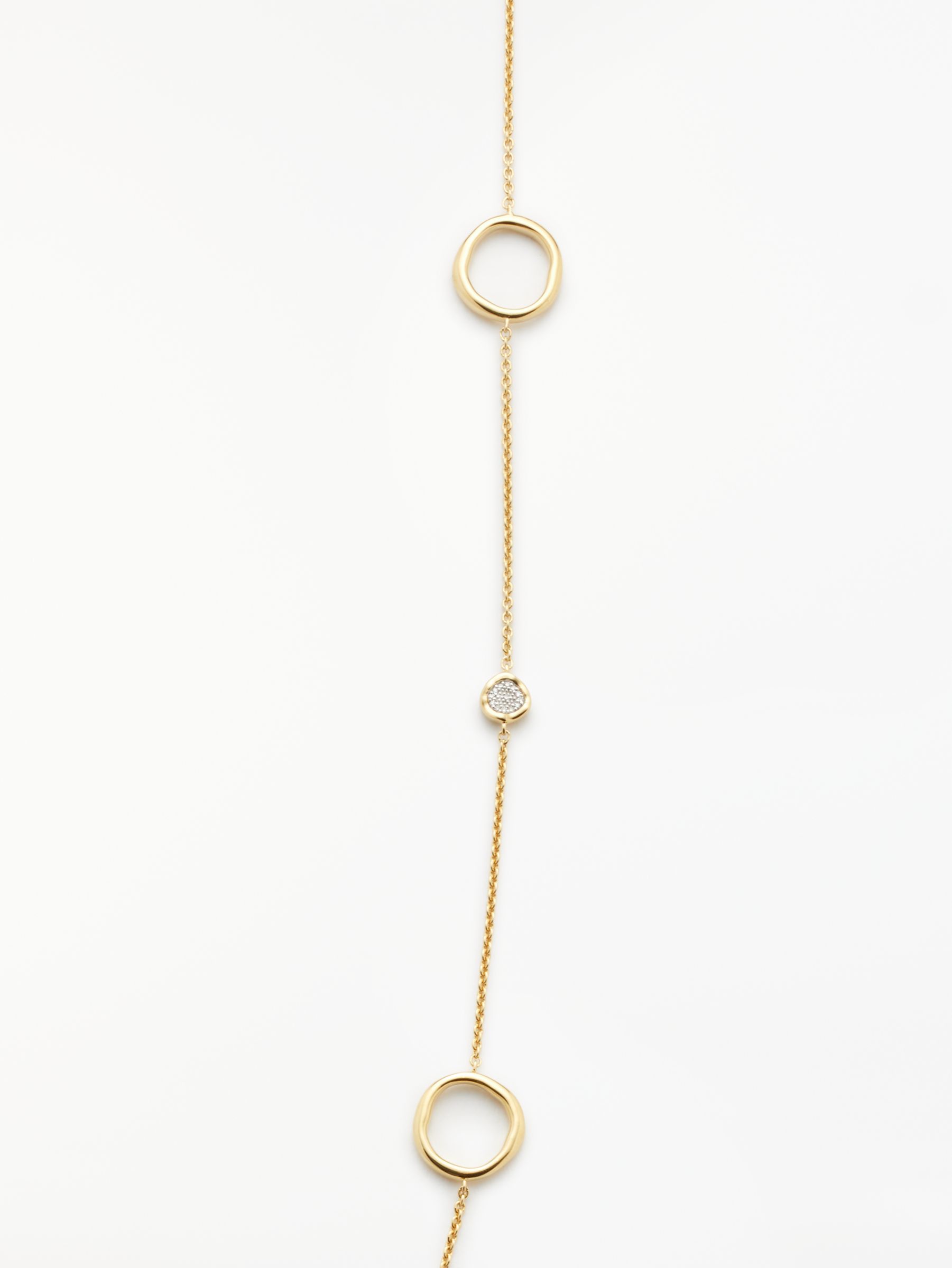 Buy John Lewis Diamond Mini Circle Long Long Necklace, Gold Online at johnlewis.com