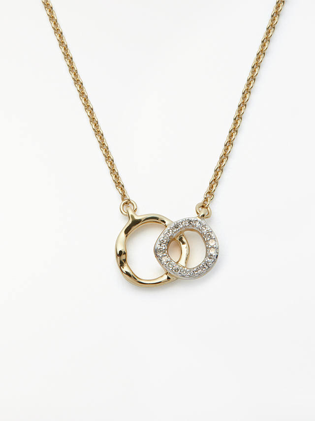 John Lewis Diamond Mini Link Chain Necklace, Gold