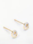 Modern Rarity Diamond Mini Link Stud Earrings