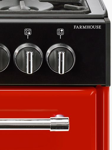 Belling Farmhouse 60E Electric Cooker with Ceramic Hob, 60cm Wide, Red