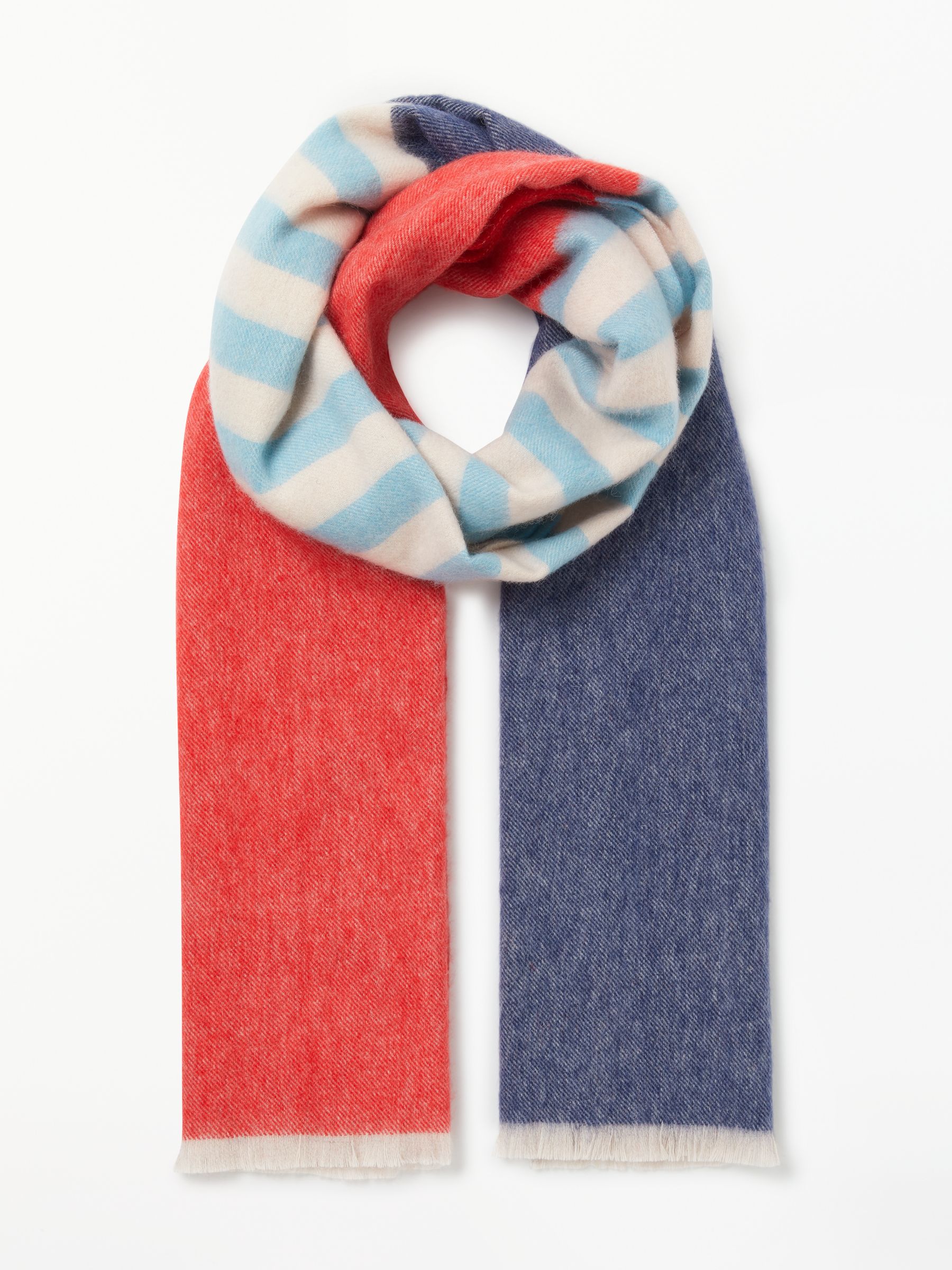 Boden Colour Block Wool Scarf at John Lewis & Partners