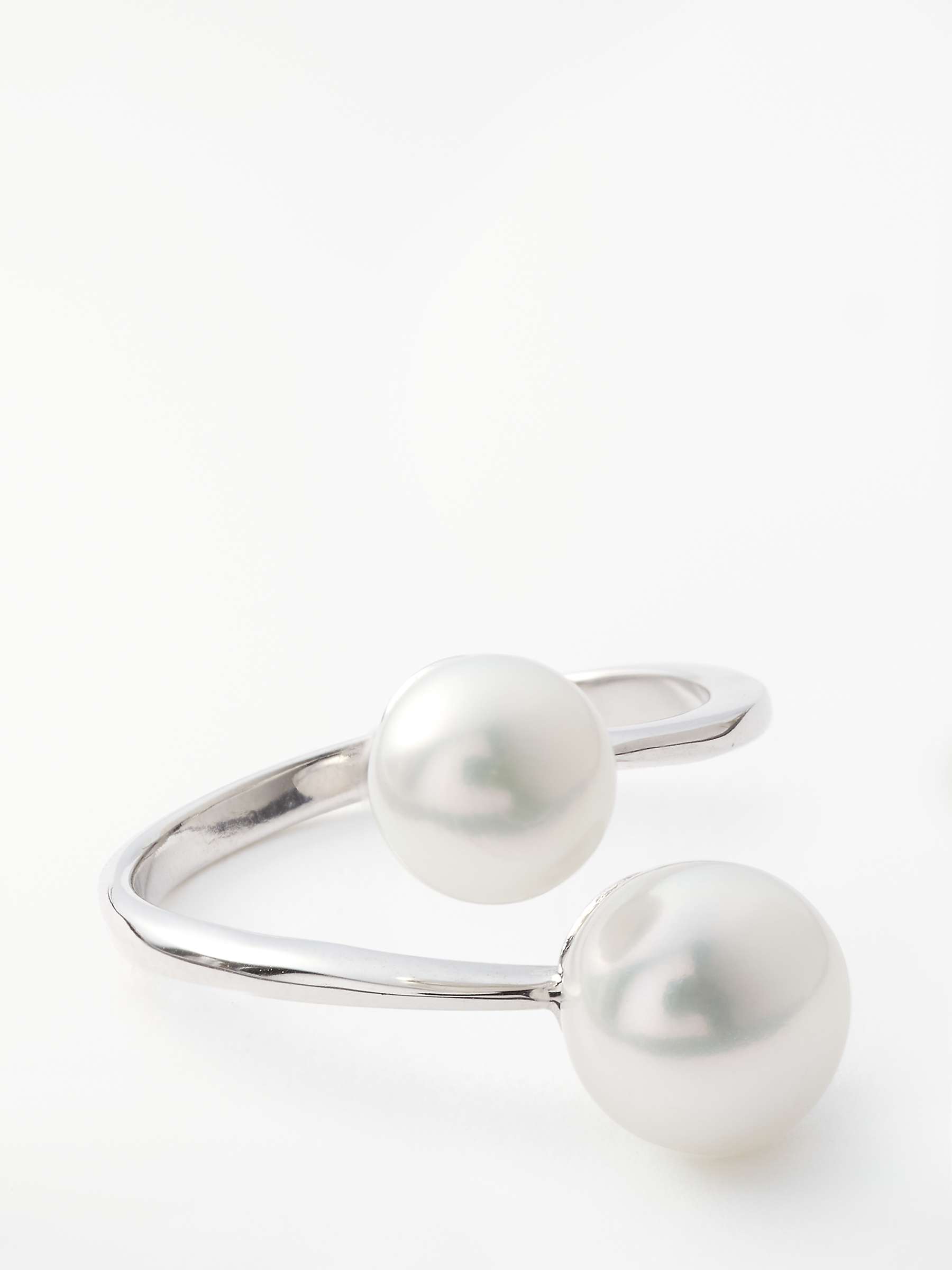 Buy Lido Double Freshwater Pearl Ring, Silver/White Online at johnlewis.com