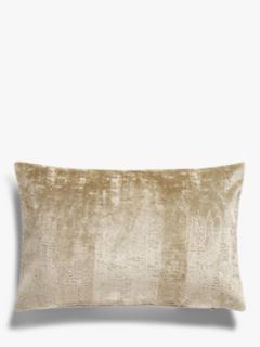 John Lewis & Partners Distressed Velvet Cushion, Gold