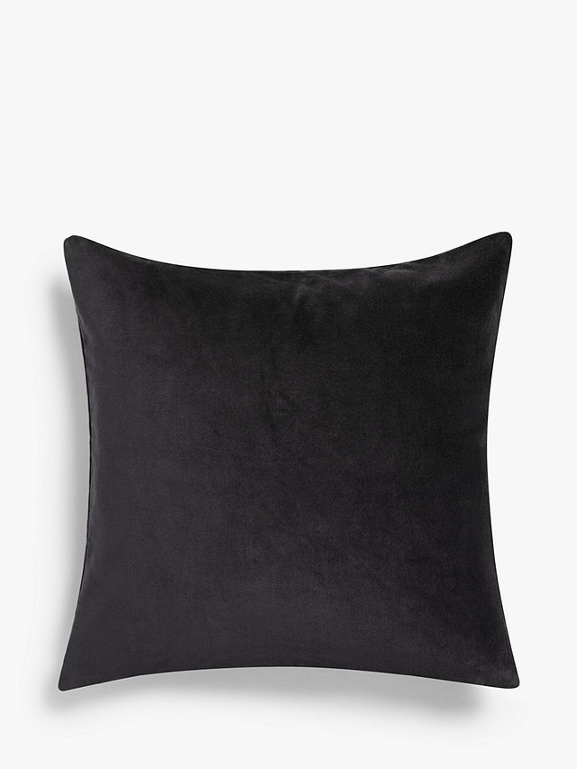 John Lewis Cotton Velvet Cushion, Graphite