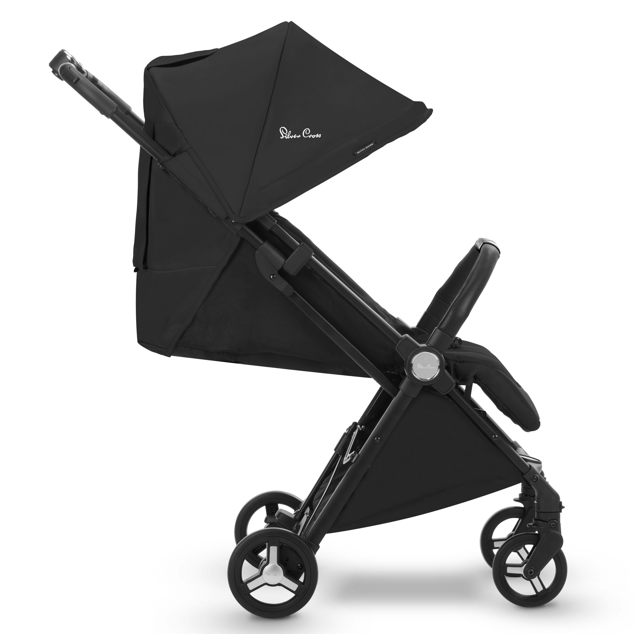 Lightweight and Cabin Approved Pushchair Silver Cross Jet Black Travel Stroller 