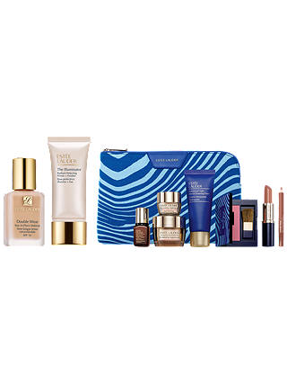 Estée Lauder Double Wear Stay-In-Place Foundation 1C0 Shell and Primer with Gift (Bundle)