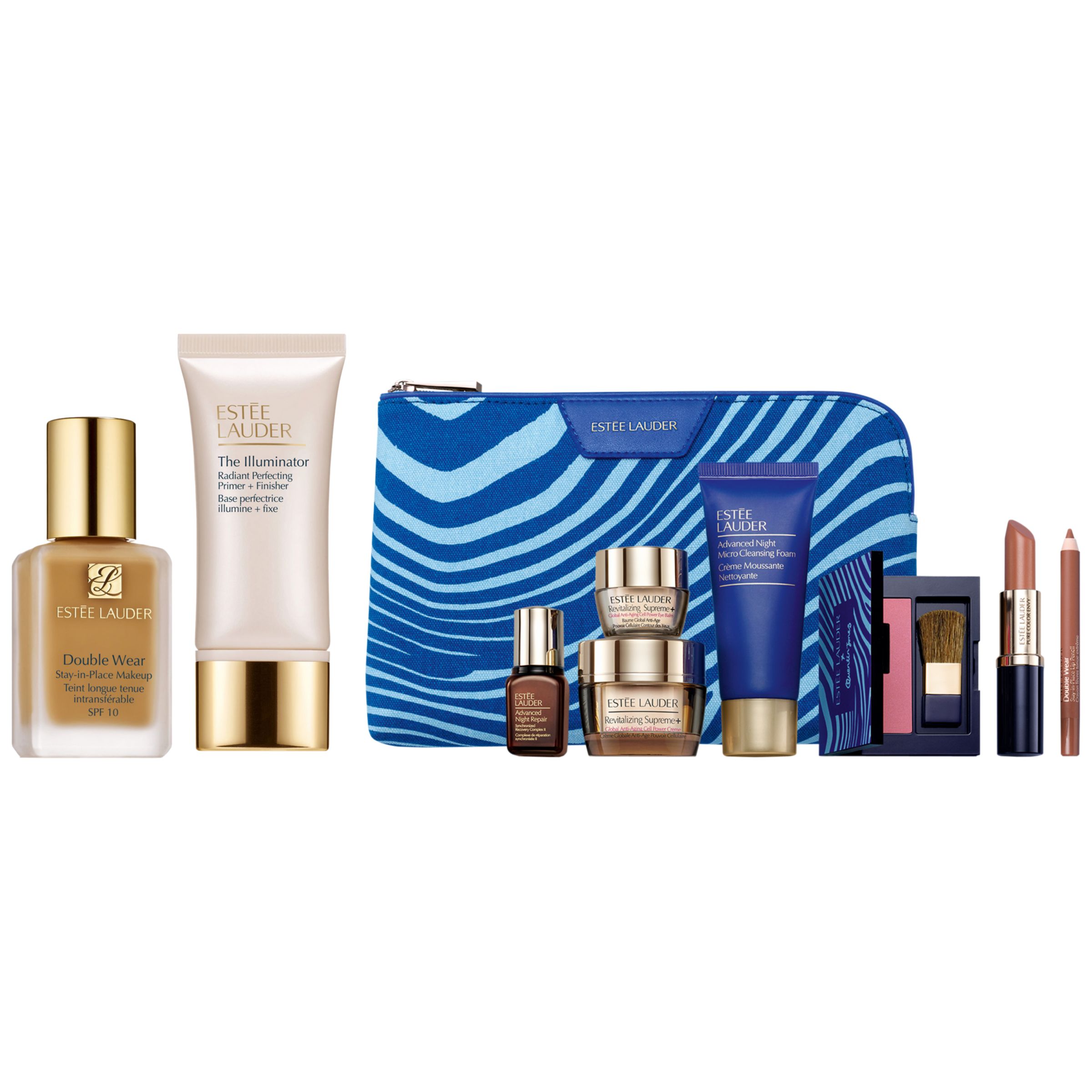 Estée Lauder Double Wear Stay-In-Place Foundation 4N1 Shell Beige and Primer with Gift, Bundle