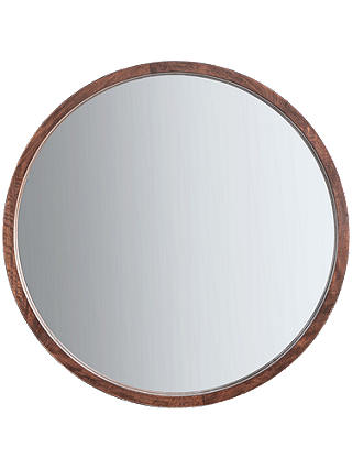 Gallery Direct Marx Wood Framed Round Mirror, 90cm, Natural