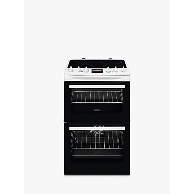 Zanussi ZCV46250WA Freestanding Double Electric Cooker, A Energy Rating, 60cm Wide, White
