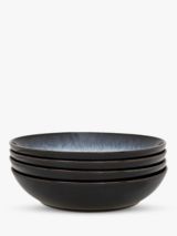 Denby Halo Stoneware Pasta Bowls, Set of 4, 22cm, Black/Multi