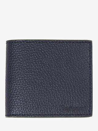 Barbour Grain Leather Coin Wallet, Black