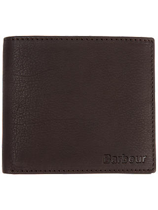 Barbour Leather Coin Wallet, Dark Brown