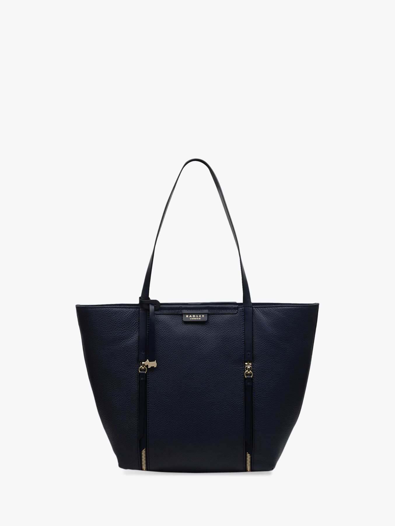 radley black leather tote bag