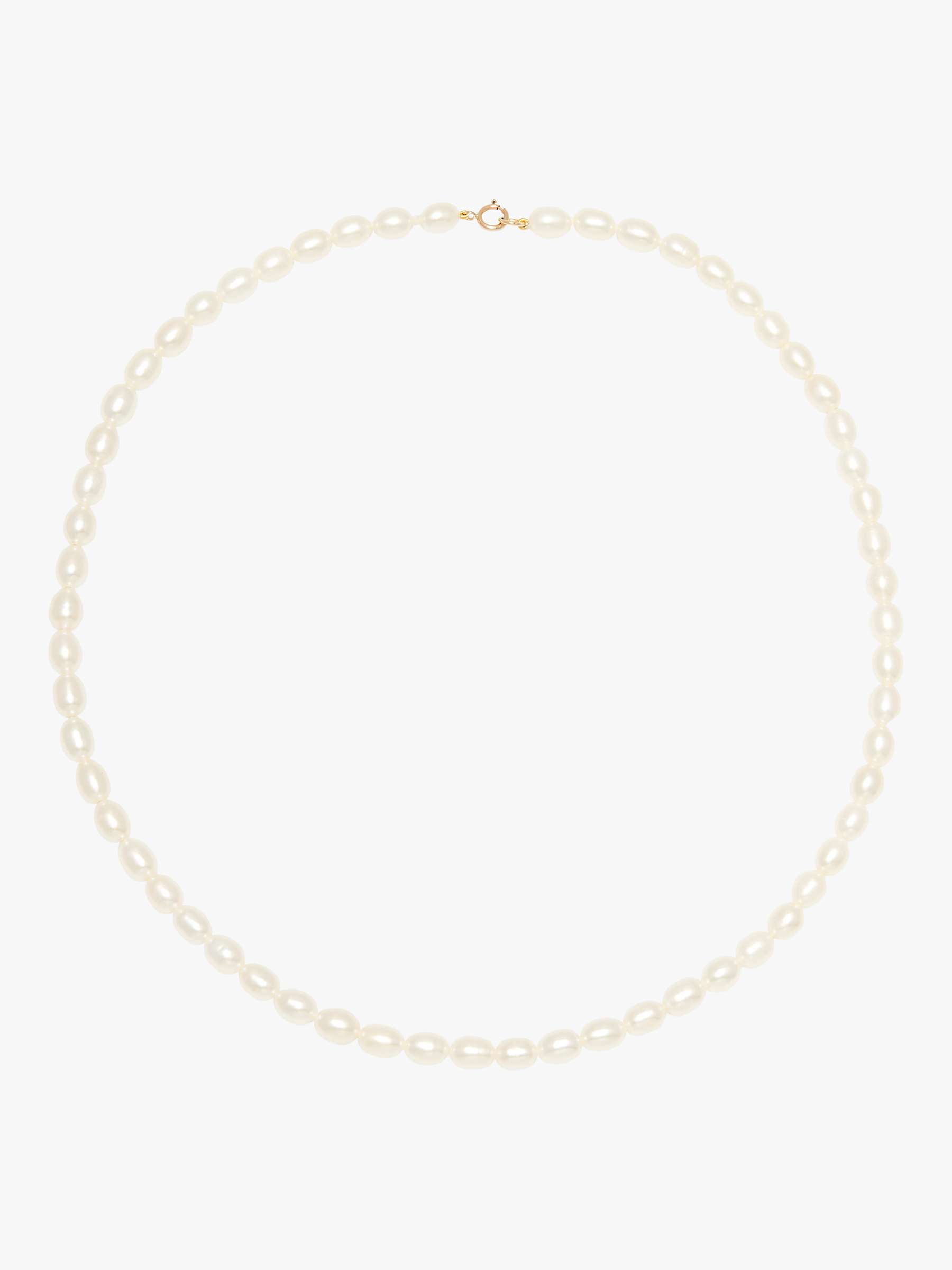 Buy A B Davis 9ct Gold Clasp Rice Pearl Necklace Online at johnlewis.com