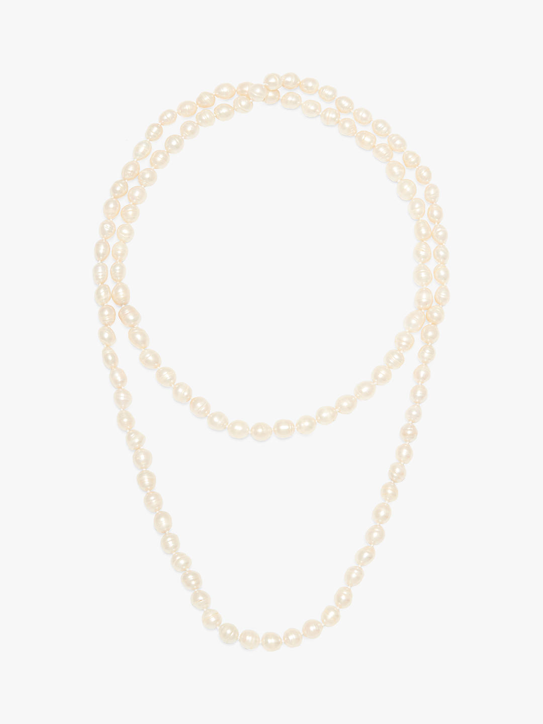 A B Davis Opera Length Freshwater Pearl Necklace, White