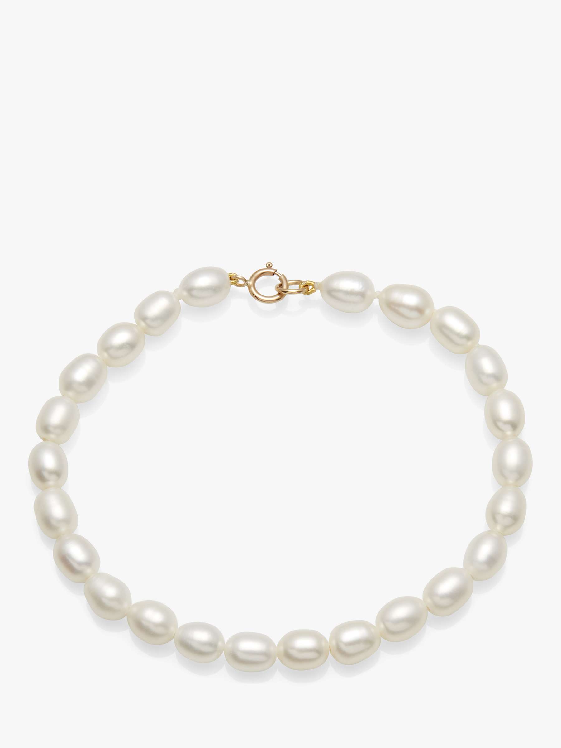 Buy A B Davis 9ct Gold Clasp Rice Freshwater Pearl Bracelet, White Online at johnlewis.com
