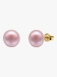A B Davis 9ct Gold Freshwater Pearl Stud Earrings, Pink