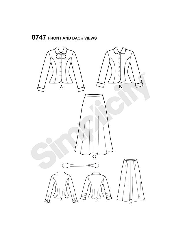 Simplicity Misses' 1950's Vintage Suit Sewing Pattern, 8747