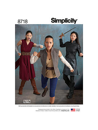Simplicity Misses' Warrior Costumes, 8718, H5