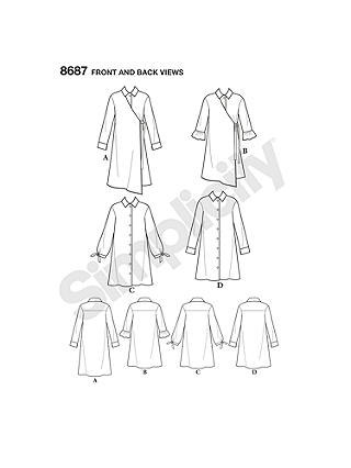 Simplicity Misses' Shirt Dress Leaflet, 8687, AA