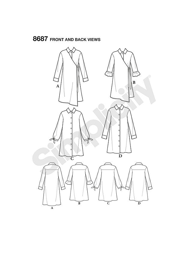 Simplicity Misses' Shirt Dress Leaflet, 8687, AA